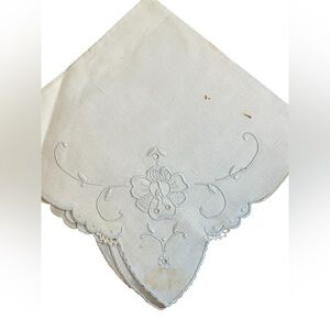 Vintage Set Of 4 Hand Embroidered Keepsake Linen Napkins, Portugal